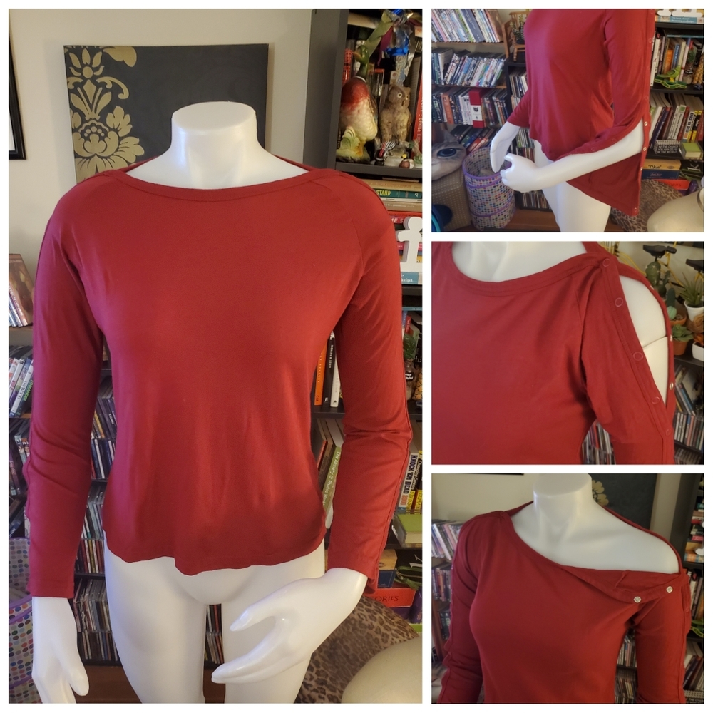 H&M Hennes Snap Sleeve Tee